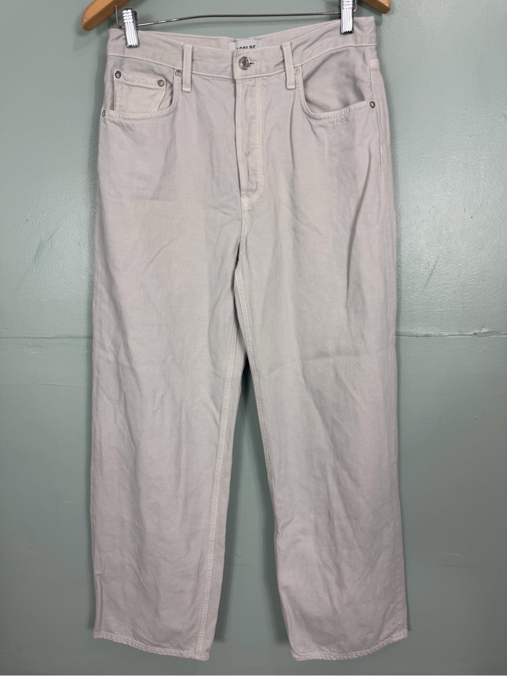 AGOLDE Low Slung Baggy Jeans Wide Light Gray Women Size 26